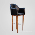 Newest Wood Leg Bar Chair with Leather Sofa Seat